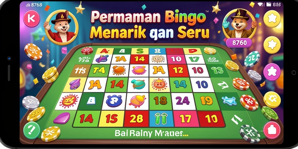 Screenshot utama 8768 menunjukkan gameplay Bingo yang seru dan interaktif.
