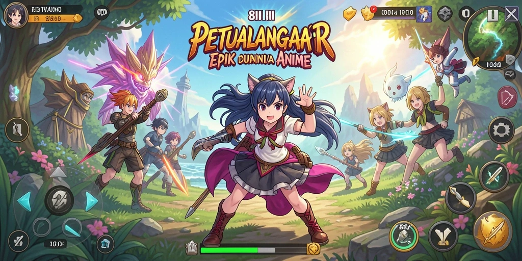 Gameplay seru penuh petualangan Anime yang menakjubkan.