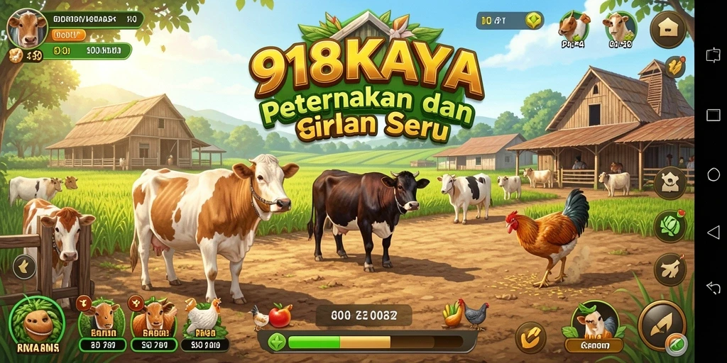 Tampilan gameplay 918KAYA yang menakjubkan dalam mengelola ladang.