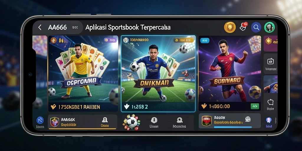 Tampilan screenshot menunjukkan pengguna menikmati pengalaman taruhan Sportsbook.