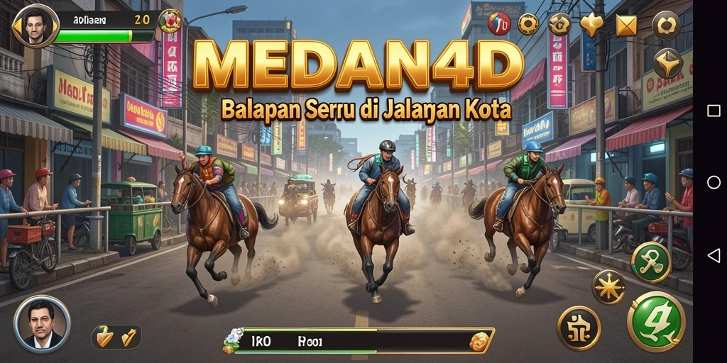 Tampilan gameplay seru di MEDAN4D dengan balapan menegangkan.