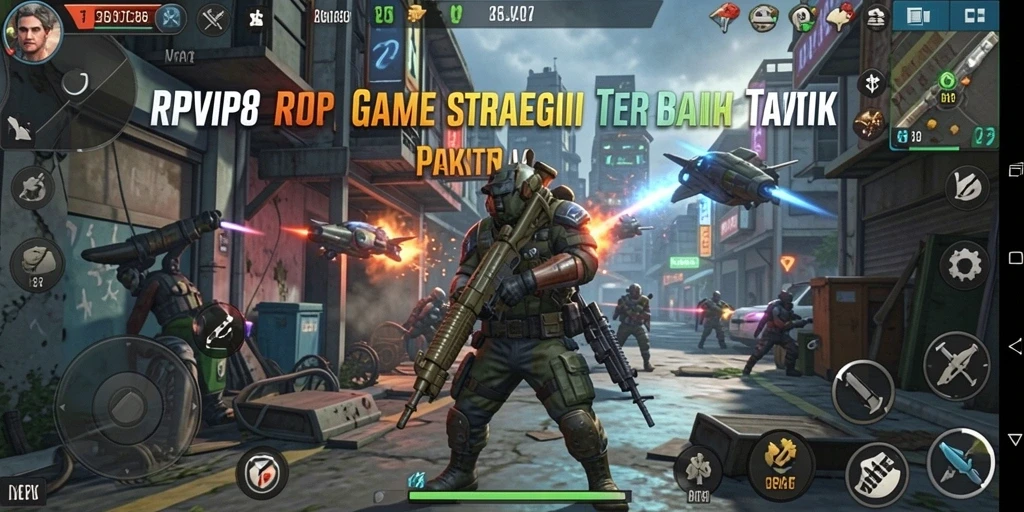 Screenshot RPVIP8 menampilkan aksi gameplay strategi yang intens.