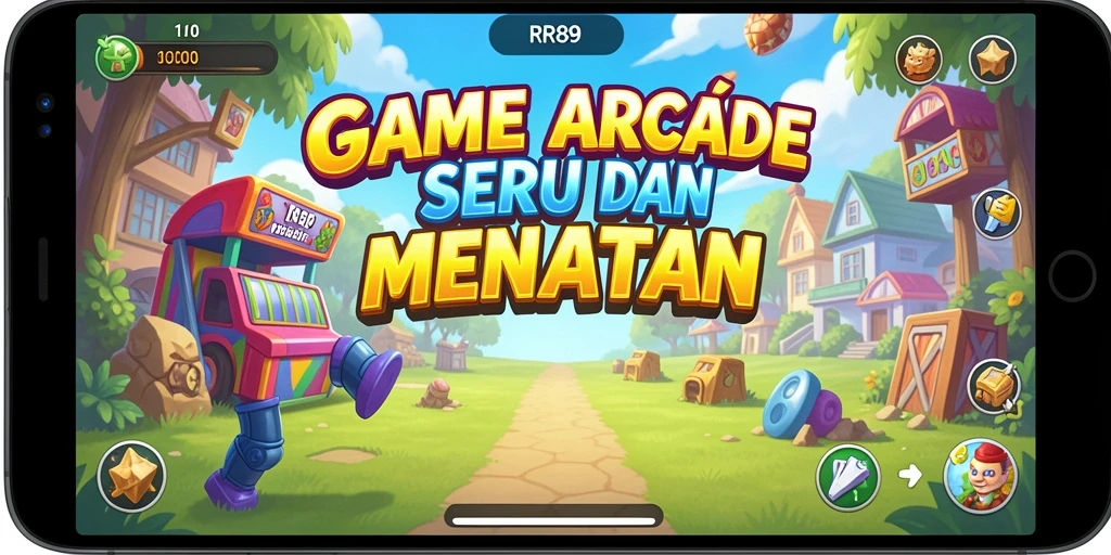 Screenshot gameplay RR89 yang menampilkan aksi seru di level arcade.