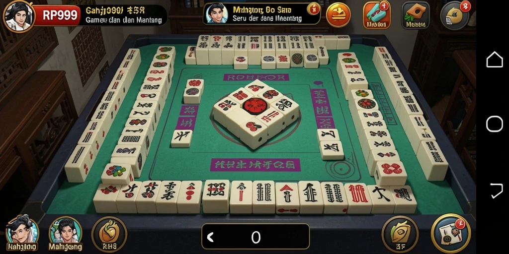 Tampilan gameplay seru dalam RR999 dengan grafis Mahjong yang menarik.