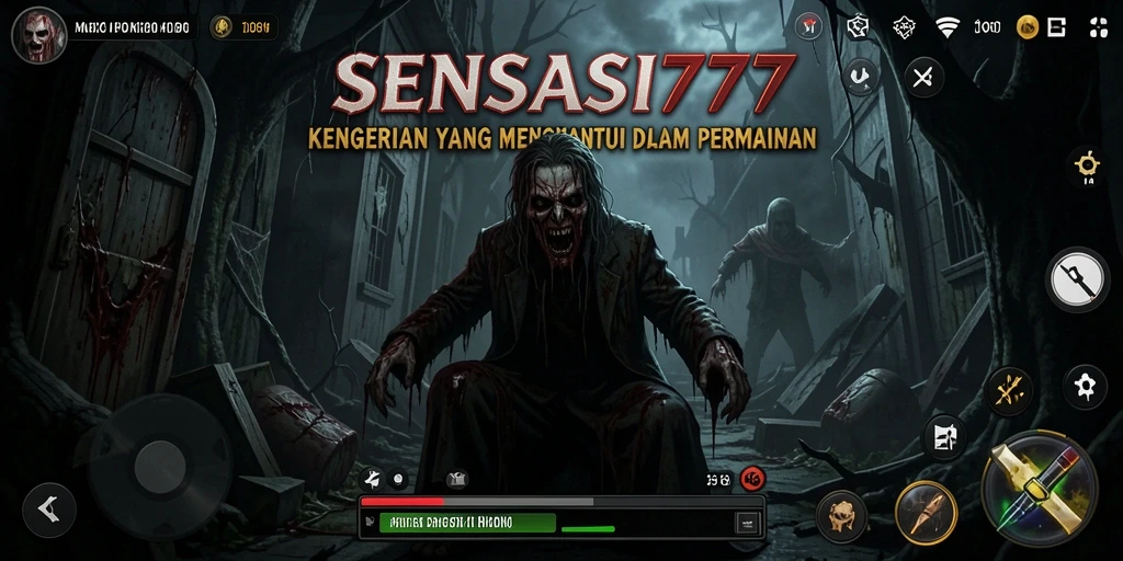 Screenshot dari gameplay SENSASI777 dengan suasana Horror yang mencekam.