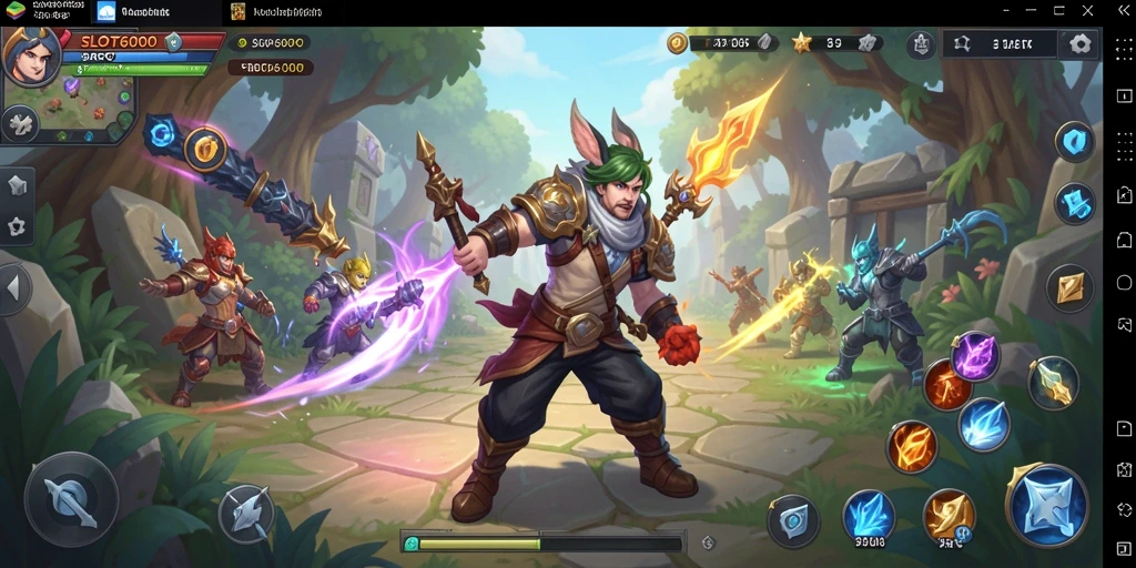 Tampilan gameplay SLOT6000 yang mendebarkan penuh aksi.