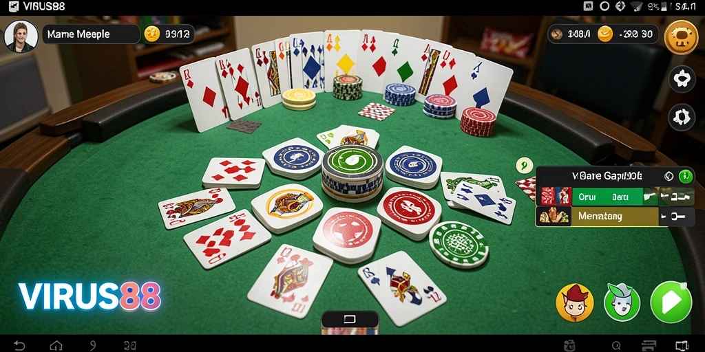 Tampilan gameplay Gaple yang menarik di VIRUS88.