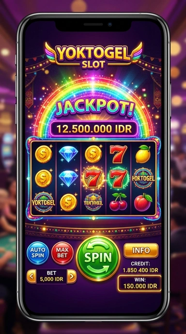 Tampilan antarmuka utama aplikasi yoktogel yang sederhana dan mudah digunakan.